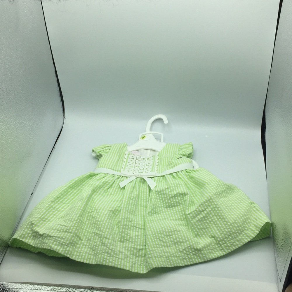 BonnieBaby Green Dress 3-6 months